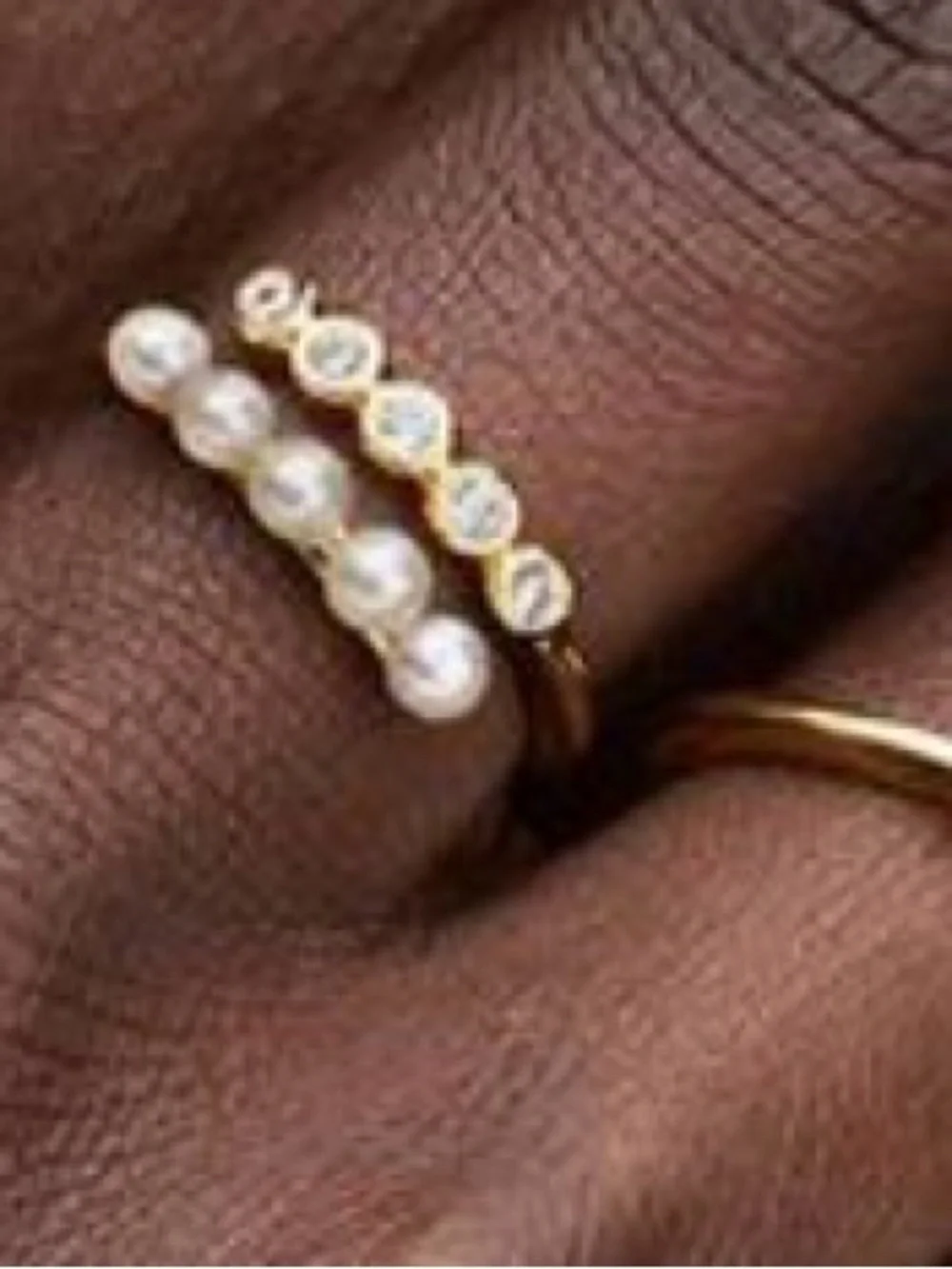 Authentic Pandora Treated Freshwater Cultured Pearls & Stones Open Ring - Picture 2 of 6